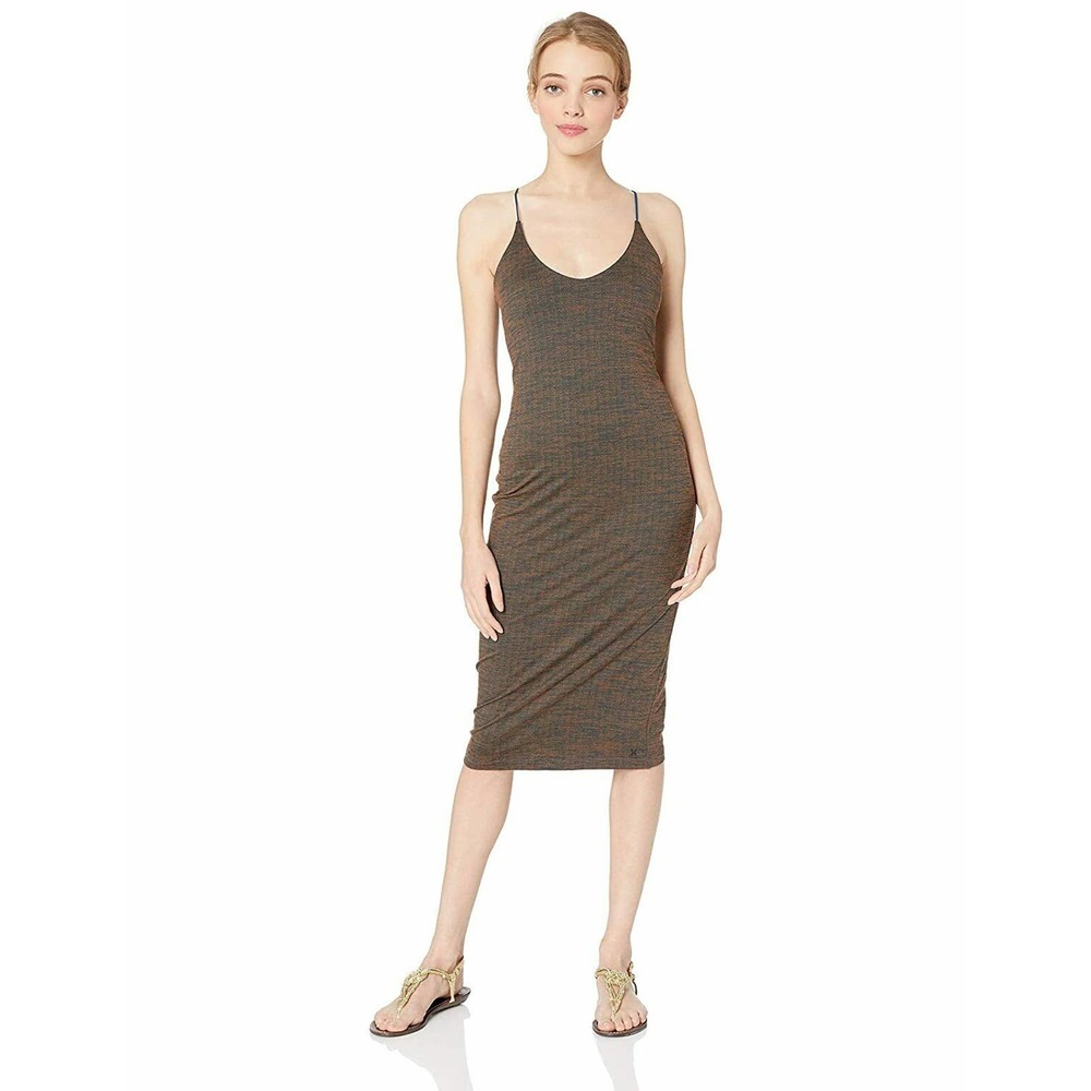 Hurley Olive Brown Ribbed Maxi Tank Dress - Picture 2 of 4